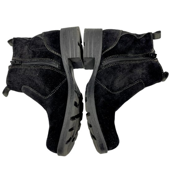 Earth Origins Womens Roxana Black Suede Elastic Block Heel Ankle Bootie Size 6M - Picture 4 of 12